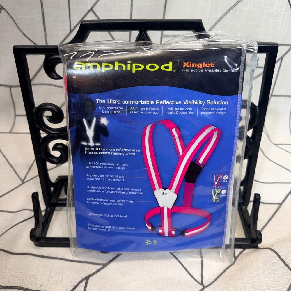 Amphipod Xinglet Reflective Vest OS Pink High Visibility Running Safety Gear